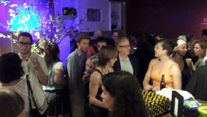 Guests mingling at the closing reception